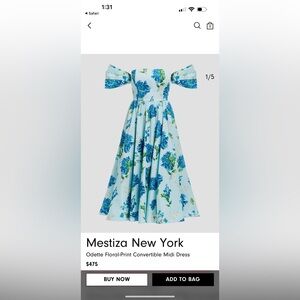 Mestiza New York Odette Midi Dress NWT SIZE 10 - Bust 37.5 -Waist 30.5.  Hips 40